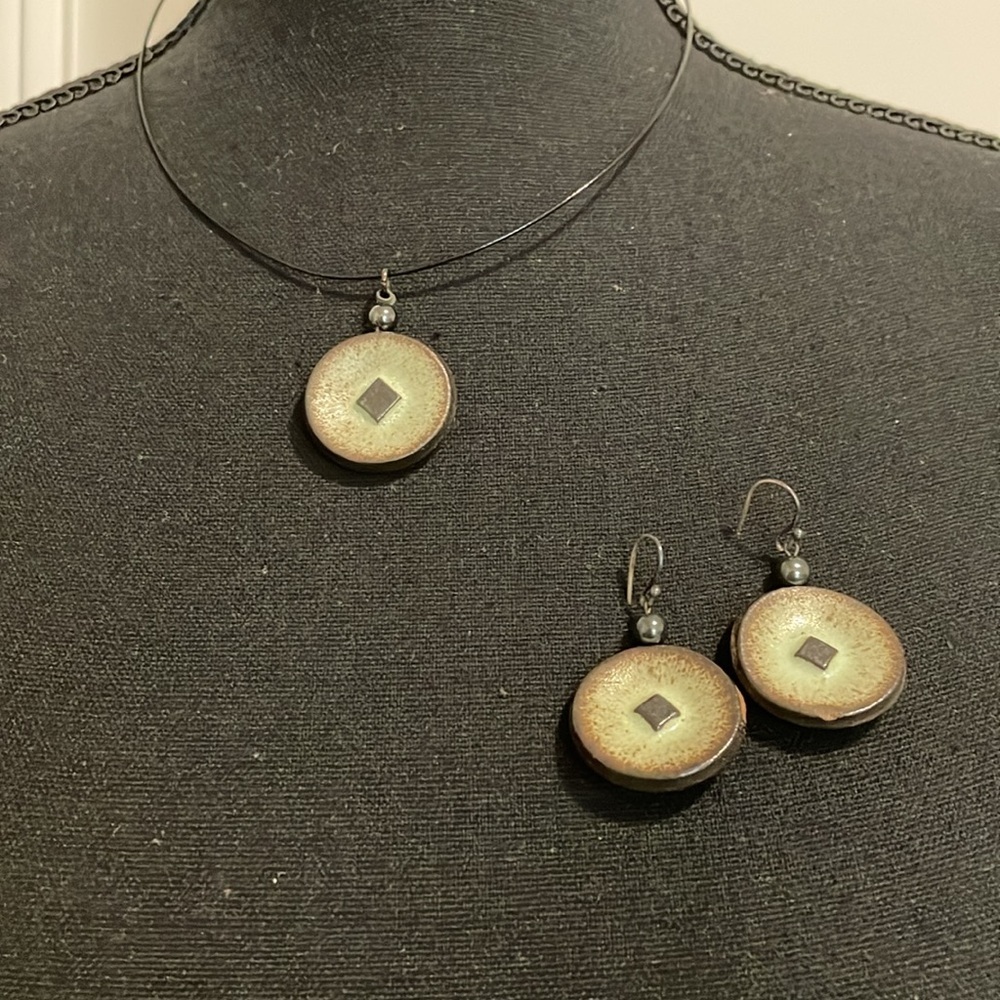 Necklace Earrings Set Handcrafted Minimalist